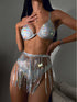 Women Sequined Tassel Dress Swimsuit